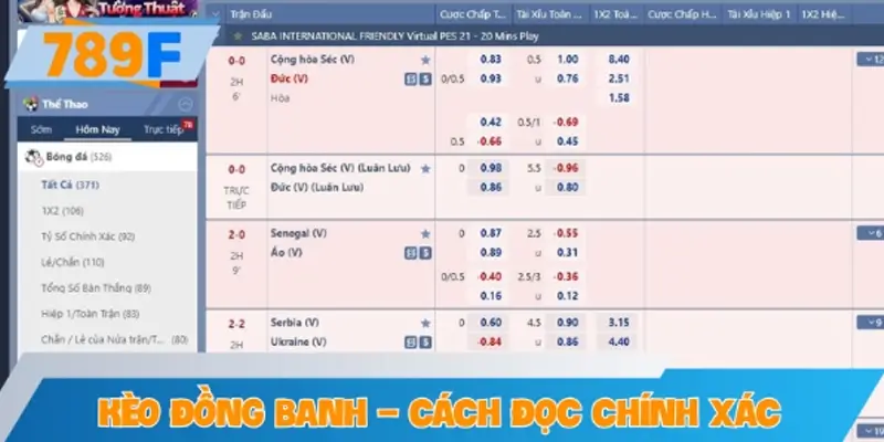 Kèo đồng banh – Cách đọc kèo chính xác tại 789F